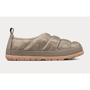 Dior Mens Snow Slipper Beige Oblique Logo Flat Slip On Loafer Sneaker 44 11